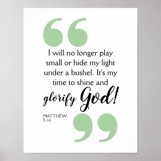 ZEIT ZU GLÄNZEN Positive christliche Affirmation Poster (Vorne)