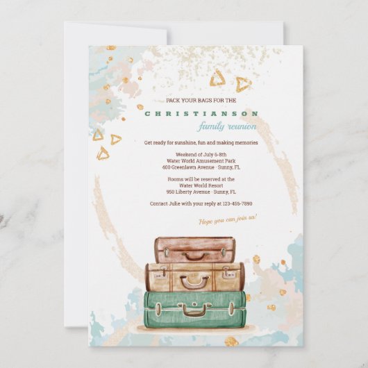 Zeit, zu reisen Wiedersehen-Einladung Einladung (Vorderseite)