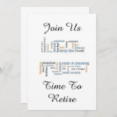"ZEIT ZU RETIRE" RETIREMENT PARTY CELEBRATION EINLADUNG (Vorne/Hinten)