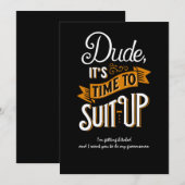 Zeit zum Anzug der Bachelor-Anforderungskarte für  Einladung (Vorne/Hinten)