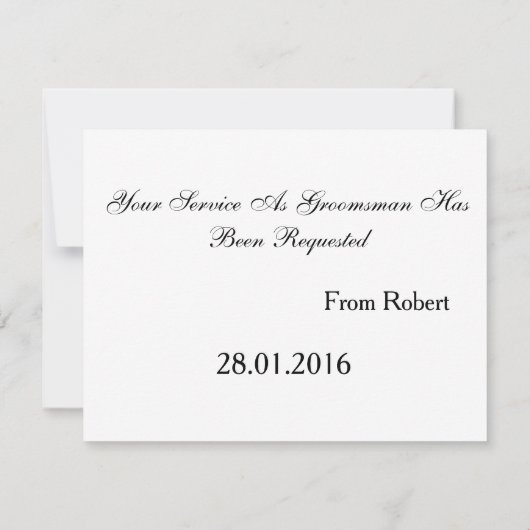 Zeit zum Anzug des Trauzeugen Einladung (Rückseite)