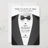 Zeit zum Anzug in den Bro-Trauzeuge Einladung (Vorderseite)