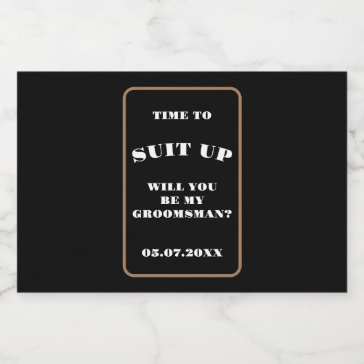 Zeit zum Anzug: mein Trauzeuge-Vorschlag Alkoholflaschenetikett (Einzelnes Label)