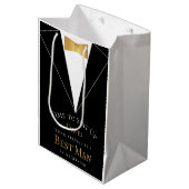 Zeit zum Anzug von Trauzeuge Vorschlag Imitate Gol Mittlere Geschenktüte (Vorderseite Schrägansicht)