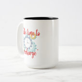 "Zeit zum Aufladen" Zweifarbige Tasse (Vorderseite Links)