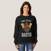 Zeit zum Basted Beer Erntedank Türkei Sweatshirt (Vorne ganz)