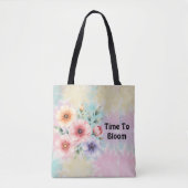Zeit zum Blühen Tie Dye Florals Tasche (Vorderseite)