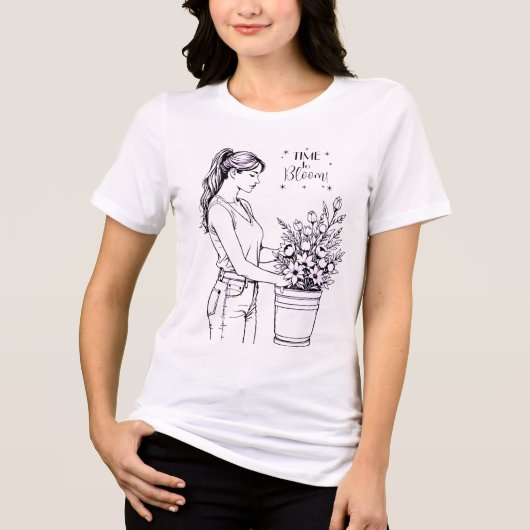 Zeit zum Blühen Tri-Blend Shirt (Vorderseite)