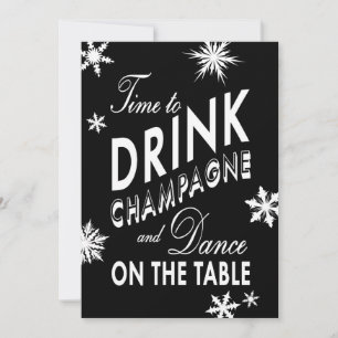 Zeit zum Champagner trinken Corporate Schwarze Ein Einladung