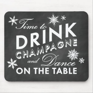 Zeit zum Champagner-Trinken Feiertags-Schiefer-Mau Mousepad