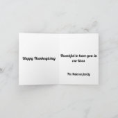 Zeit zum Dank Kürbis und Blätter Karte (Innenseite)