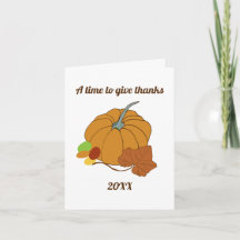 Zeit zum Dank Kürbis und Blätter