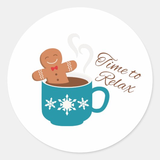 Zeit zum Entspannen Runder Aufkleber (Vorderseite)