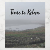 Zeit zum Entspannen Strandlandschaft Misty Morning Weinetikett (Einzelnes Label)