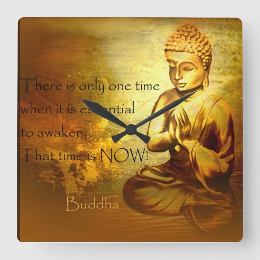 Zeit zum Erwachen... Buddha Zitat Uhr (Vorderseite)