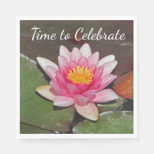 Zeit zum Feiern der Blume der Wasserlilie Serviette