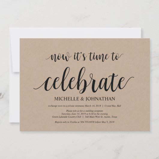 Zeit zum Feiern, Hochzeitsfeiern lädt ein Einladung (Vorderseite)