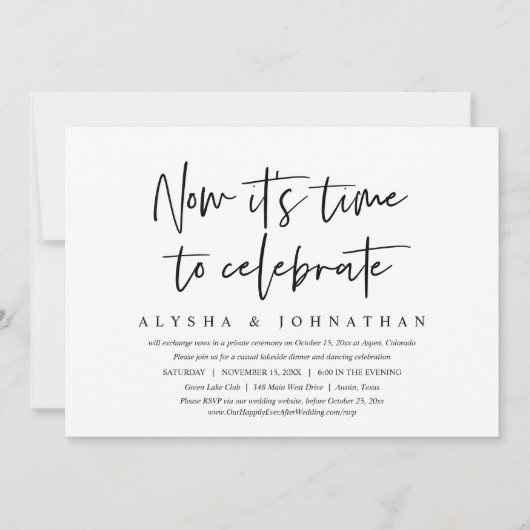 Zeit zum Feiern, Lässiges Hochzeitsfeiern - Party Einladung (Vorderseite)