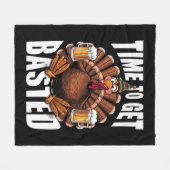 Zeit zum gebastelten Erntedank Türkei Bier Fleecedecke (Vorderseite (Horizontal))