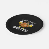 Zeit zum gebastelten lustigen Bierbrauer Erntedank Pappteller (Schrägansicht)