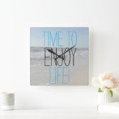 ZEIT ZUM GENIESSEN DES LEBENS Inspiration Quadratische Wanduhr (Zuhause)