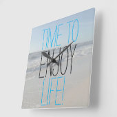 ZEIT ZUM GENIESSEN DES LEBENS Inspiration Quadratische Wanduhr (Winkel)