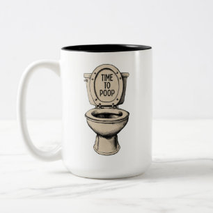 Zeit zum Kacken Lustige Toilette Zweifarbige Tasse