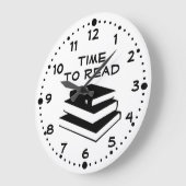 Zeit zum Lesen für Schriftsteller Autor Lehrer Bib Große Wanduhr (Winkel)