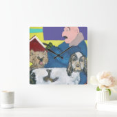 Zeit zum Lesen! Quadratische Wanduhr (Zuhause)