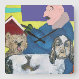 Zeit zum Lesen! Quadratische Wanduhr