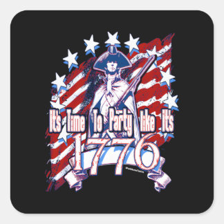Zeit zum Party wie 1776 Quadratischer Aufkleber