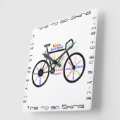 Zeit zum Radfahren, Fahrräder mit Motivierend Wort Quadratische Wanduhr (Winkel)