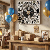 "Zeit zum Rock, Vater!" - Wanduhr! Quadratische Wanduhr