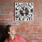 "Zeit zum Rock, Vater!" - Wanduhr! Quadratische Wanduhr