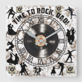 "Zeit zum Rock, Vater!" - Wanduhr! Quadratische Wanduhr (Vorderseite)