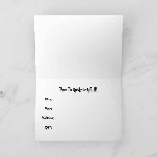 Zeit zum Rock'n'Roll Einladung (Innenseite)