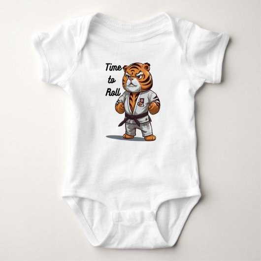 Zeit zum Rollen, BJJ tiger Baby Strampler (Vorderseite)