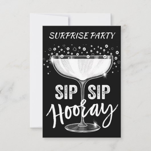 ZEIT ZUM SIP SIP HOORAY **ERWACHSENES PARTY** EINLADUNG (Vorderseite)