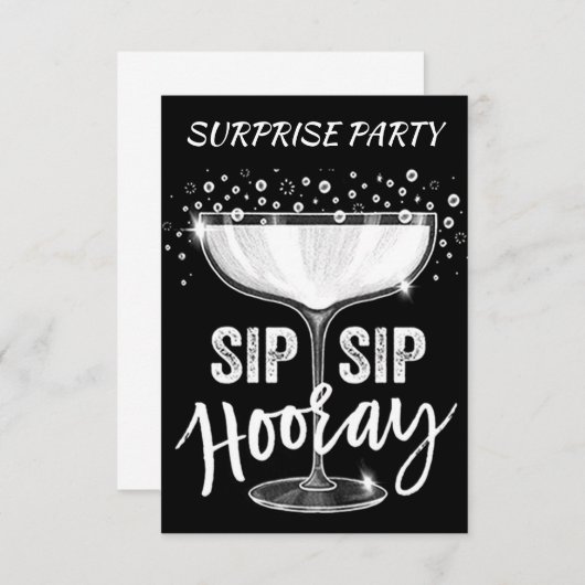 ZEIT ZUM SIP SIP HOORAY **ERWACHSENES PARTY** EINLADUNG (Vorne/Hinten)