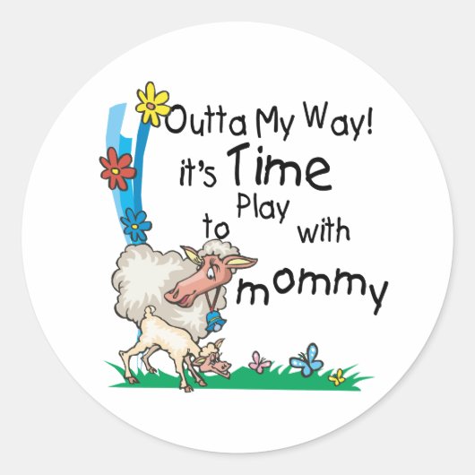 Zeit zum Spielen mit Mommy2 Runder Aufkleber (Vorderseite)