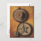 Zeit zum Steampunkuhr auf Viktorianischem Fahrrad Postkarte (Vorne/Hinten)