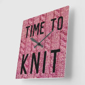 Zeit zum Strick Funny Quadratische Wanduhr (Winkel)