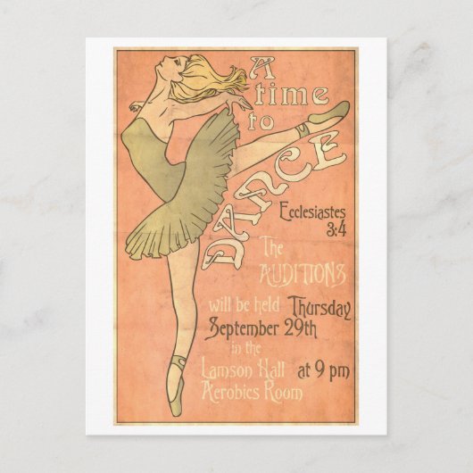 Zeit zum Tanzen, Jugendstil, Vintag Postkarte (Vorderseite)