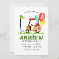 Zeit zum Tee Golf Cart Ballon Golf Geburtstag