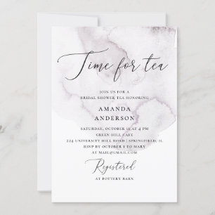 Zeit zum Tee. Lila Brautparty Einladung
