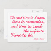 Zeit zum Träumen. Zeit bis zur Postkarte Rosa und (Vorne/Hinten)