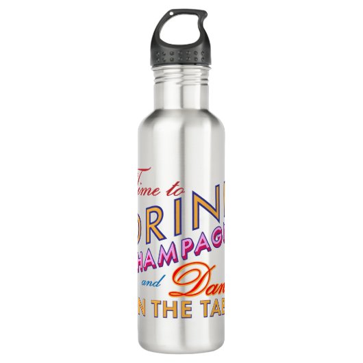Zeit zum Trinken Champagner farbenfrohe Wasserflas Trinkflasche (Vorderseite)