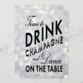Zeit zum Trinken Champagner Feiertag Einladung (Vorne/Hinten)