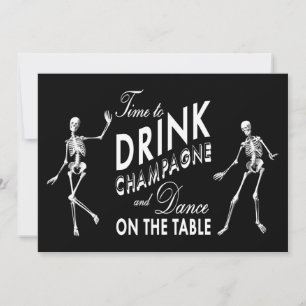 Zeit zum Trinken Champagner Halloween Einladung
