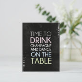 Zeit zum Trinken Champagner und Tanz - Spaß Postka Postkarte (Stehend Vorderseite)